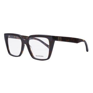 NEW BB0130O 005 BALENCIAGA DARK HAVANA WOMEN SQUARE EYEGLASSES
